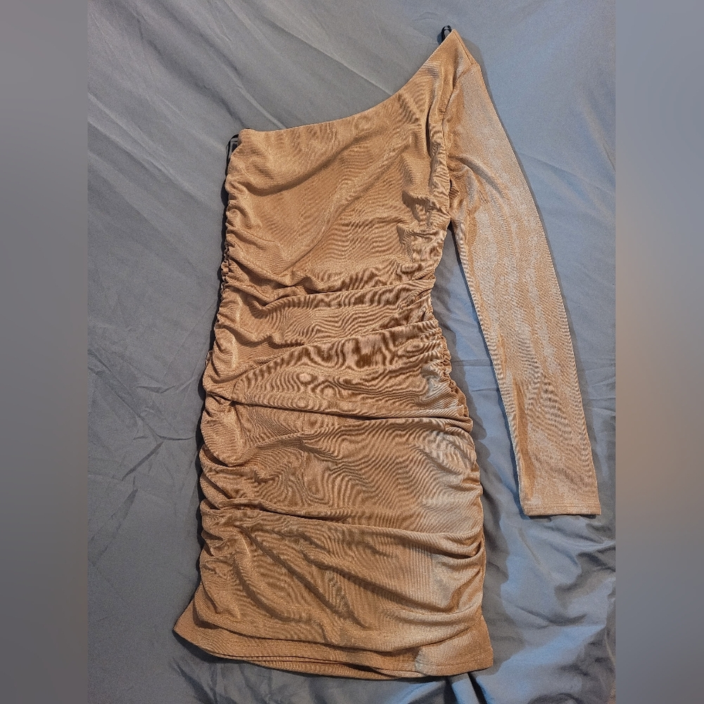 Forever 21 One-Shoulder Tan Dress